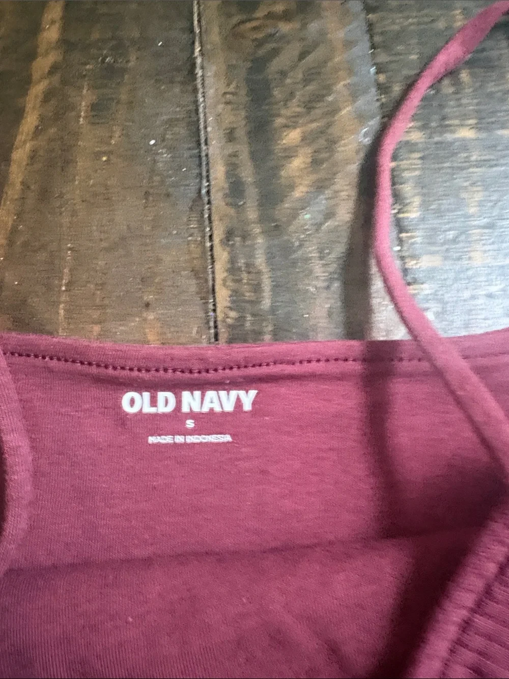 Old Navy Ribbed Spaghetti-Strap Bodysuit in Wine